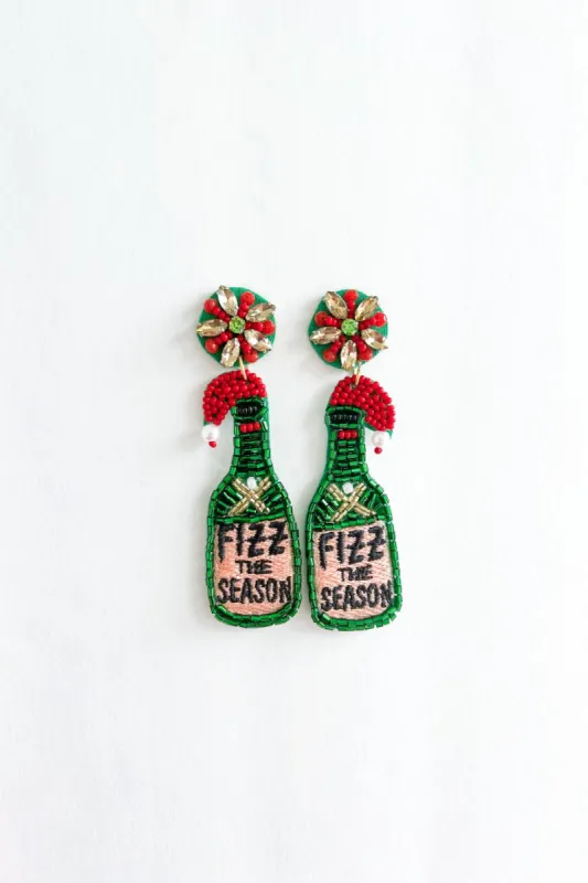 "Fizz The Season" Beaded Earrings sold by fab'rik