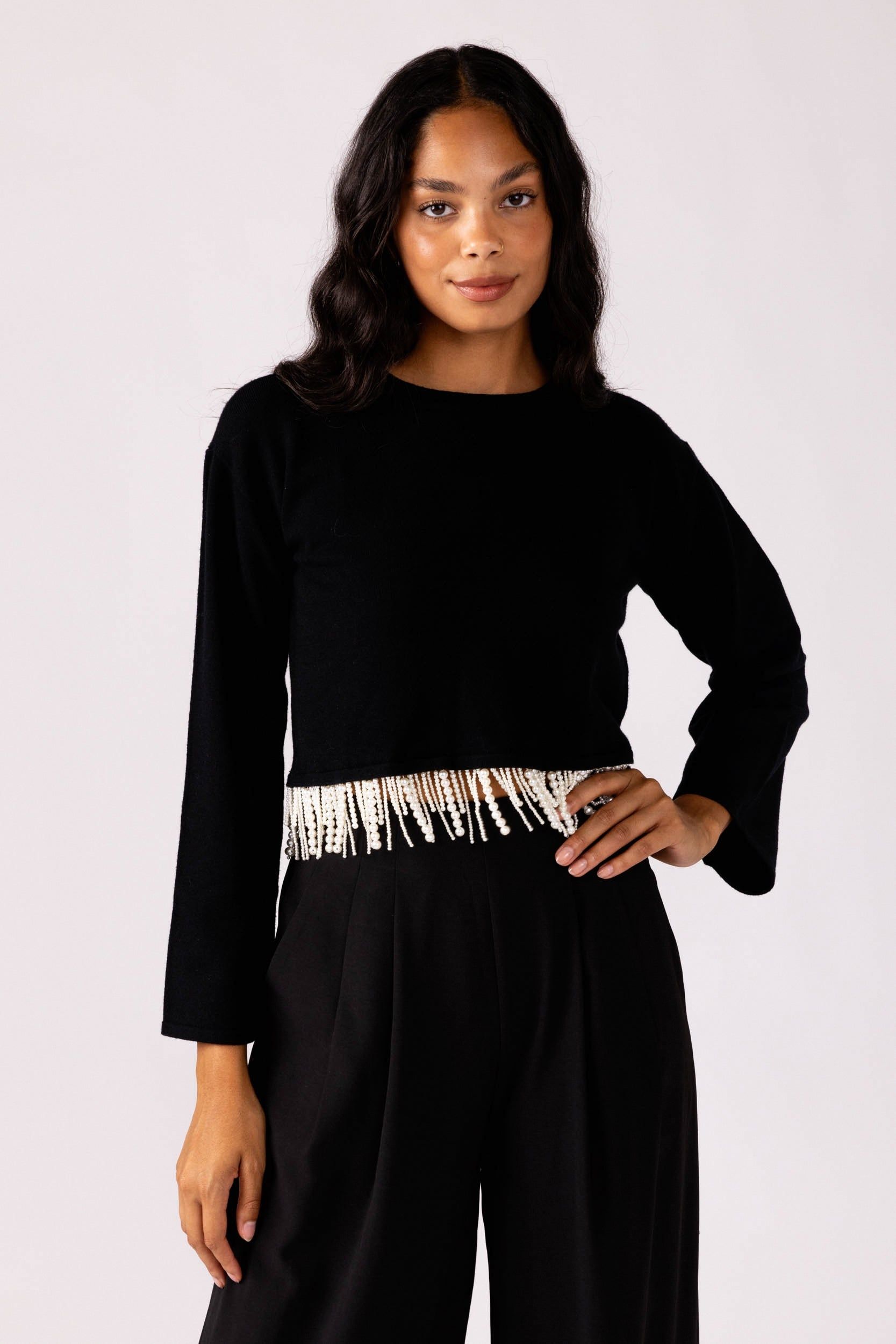 SALE - Chloe Pearl Fringe Top sold by fab'rik product image thumbnail 2