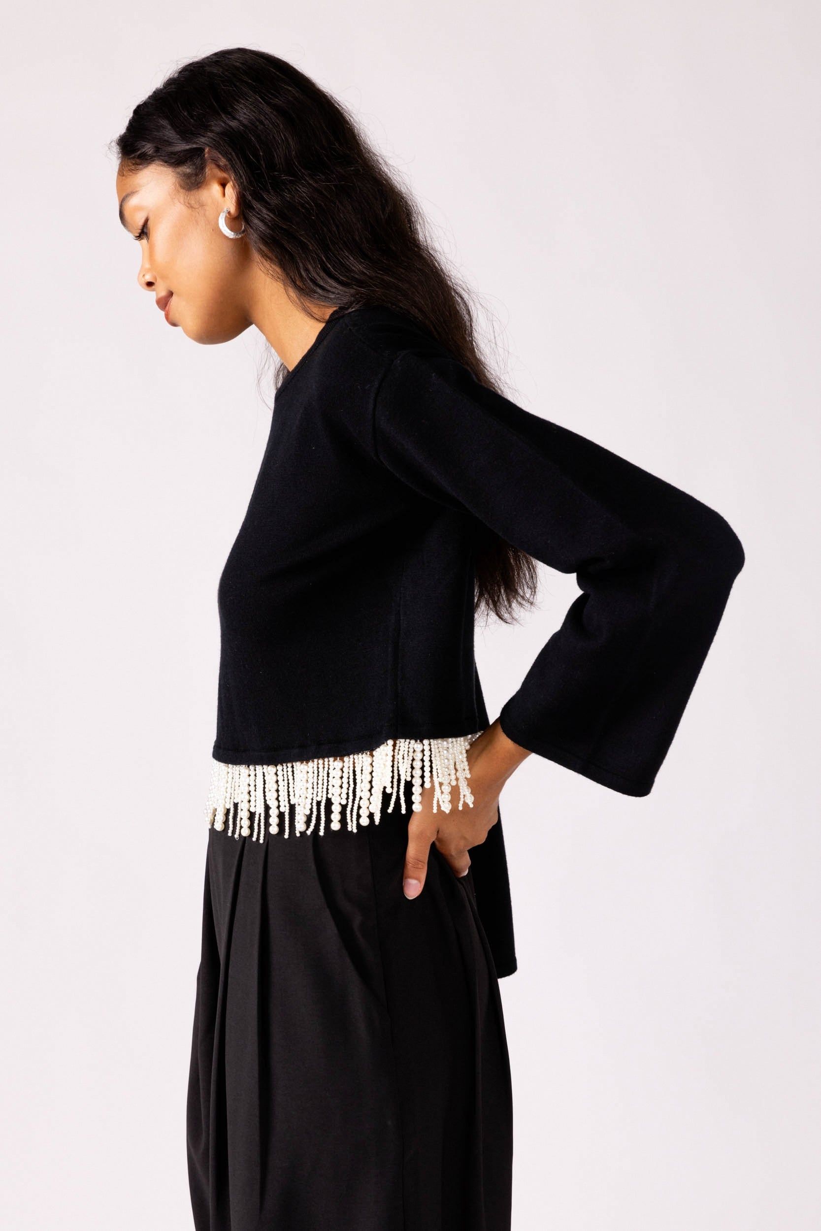 SALE - Chloe Pearl Fringe Top sold by fab'rik product image thumbnail 3