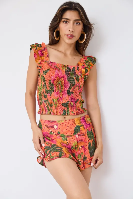 Frankie Smocked Floral Top sold by fab'rik