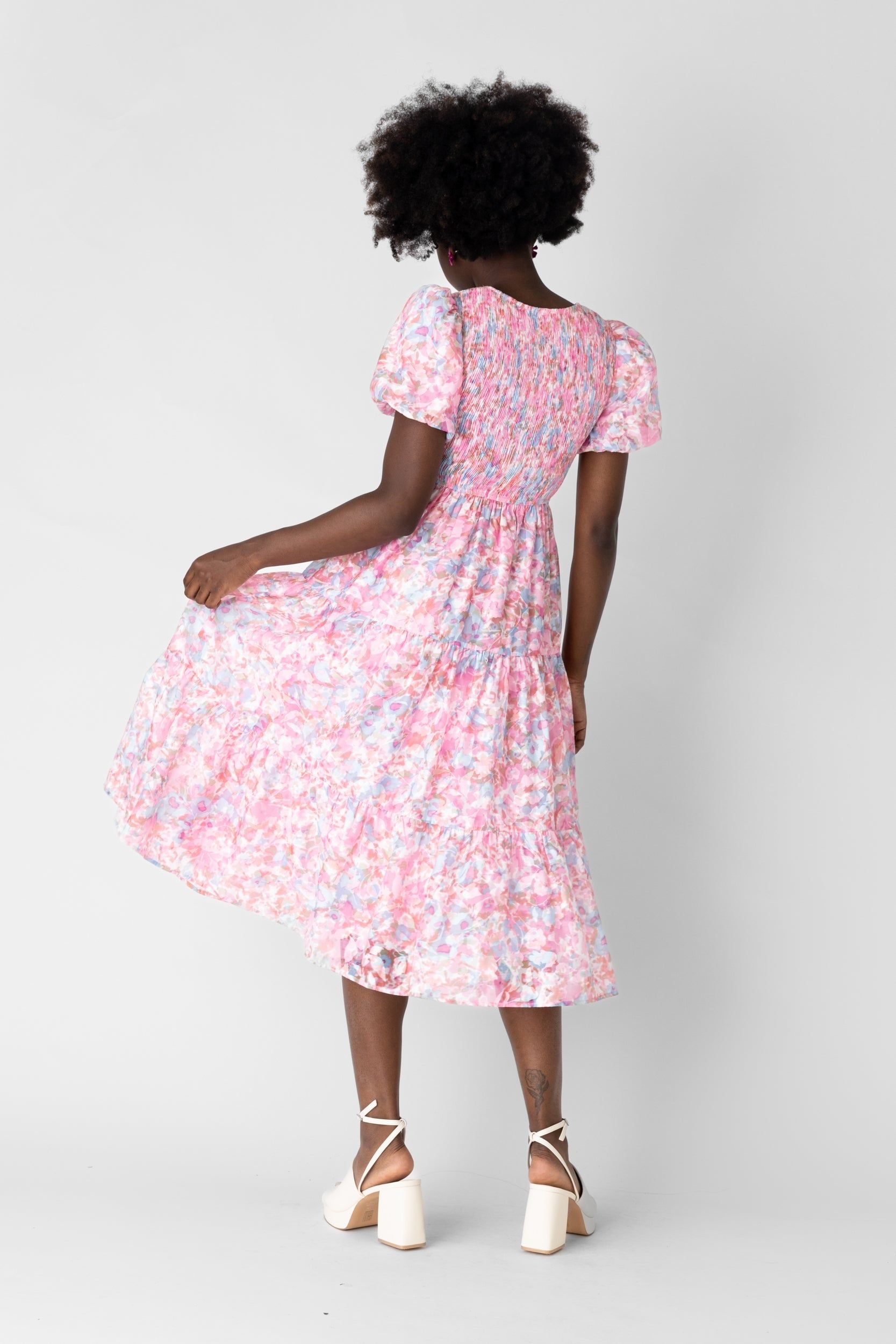 SALE - Brooklyn Smocked Floral Midi Dress sold by fab'rik product image thumbnail 4