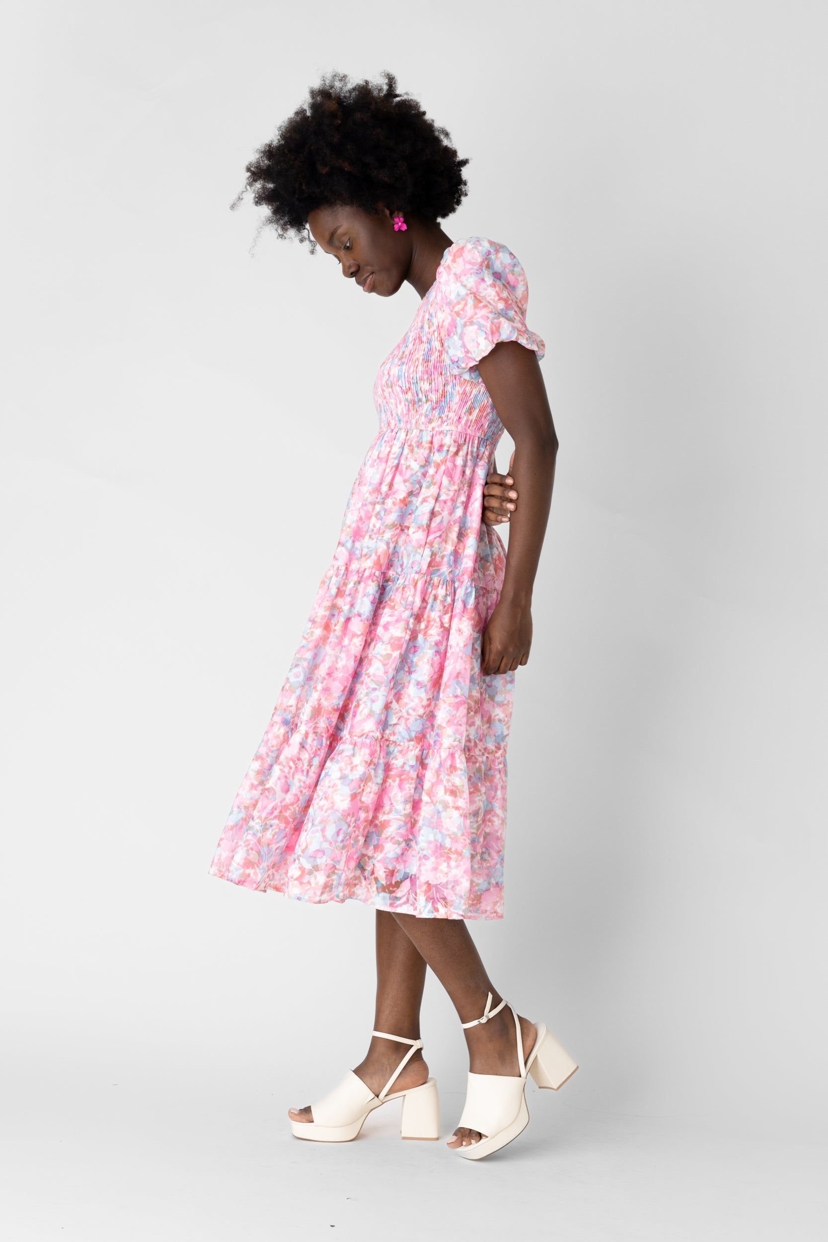 SALE - Brooklyn Smocked Floral Midi Dress sold by fab'rik product image thumbnail 2