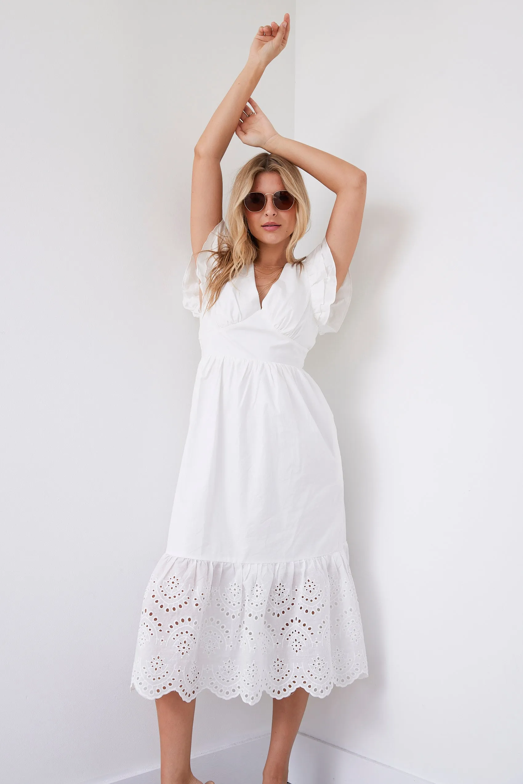 SALE - Eden Eyelet Midi Dress sold by fab'rik