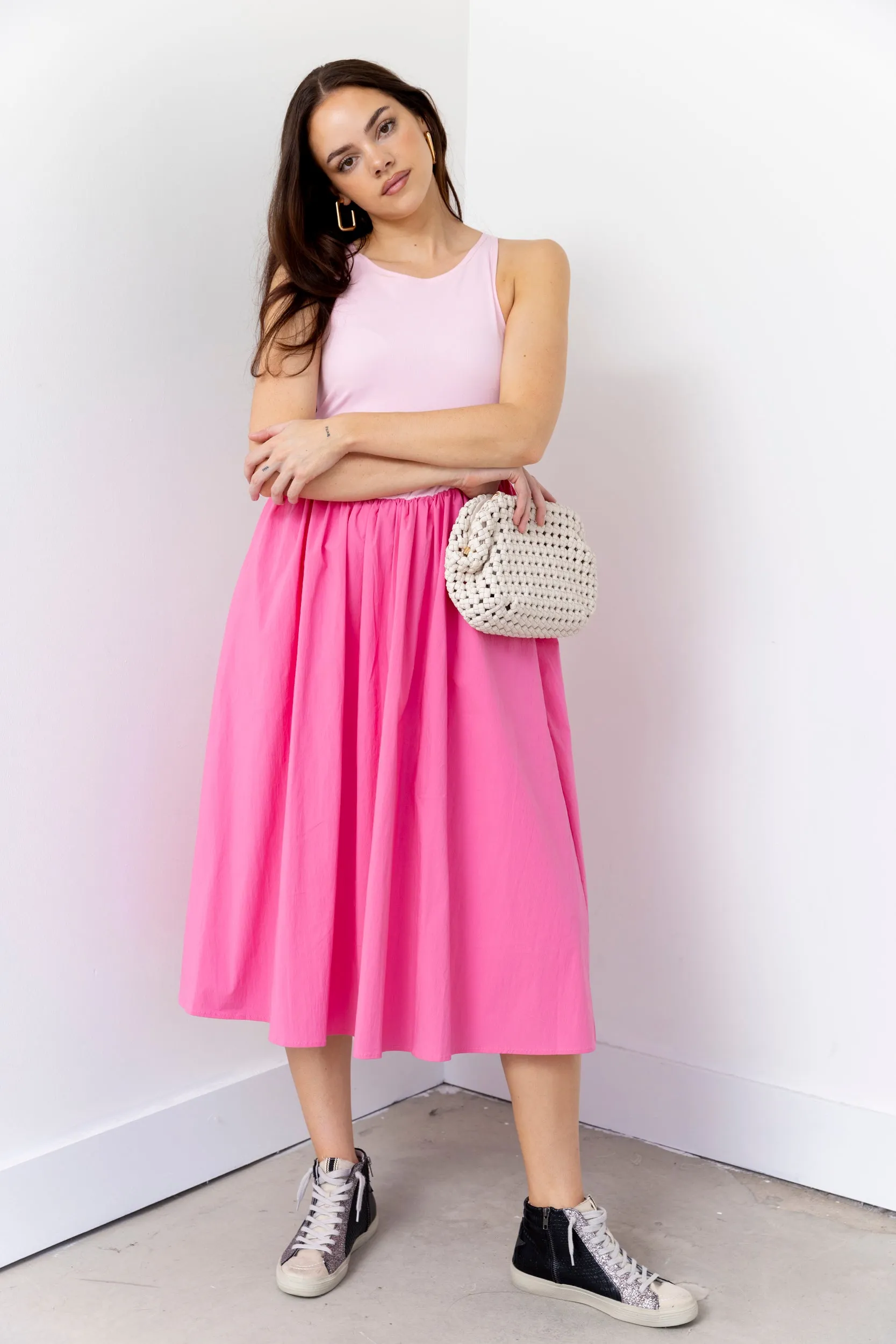 SALE - Cody Knit Contrast Poplin Midi Dress sold by fab'rik product image thumbnail 3