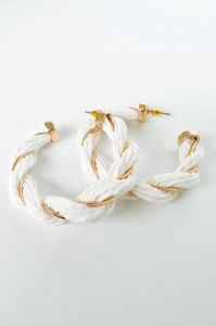 SALE - Summer Twisted Raffia Hoop Earrings sold by fab'rik