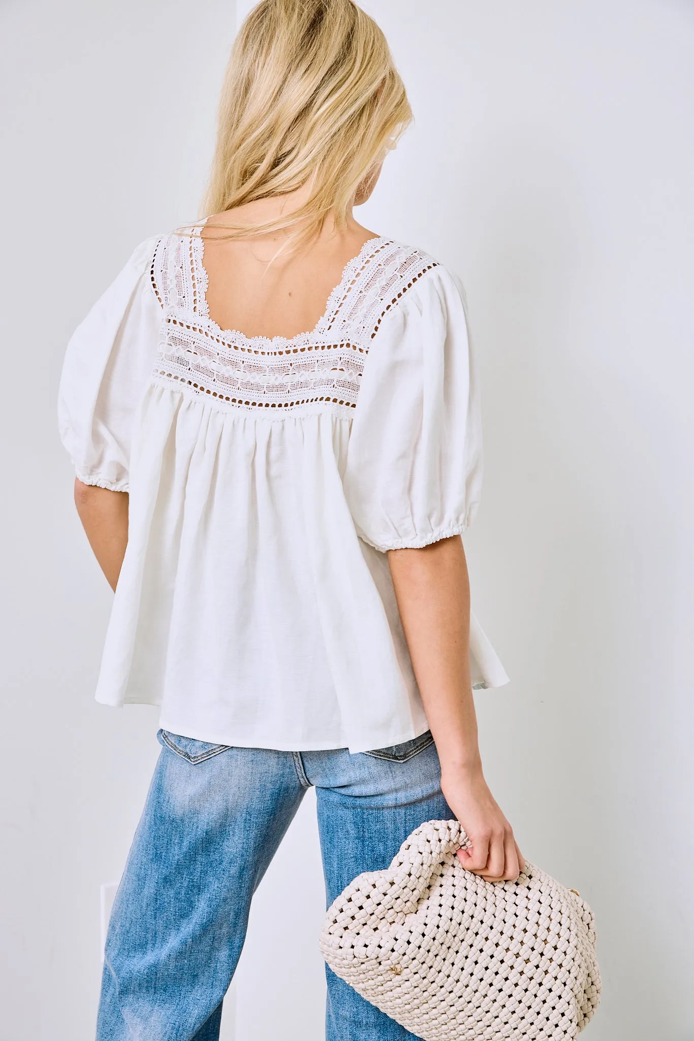 Kiran Lace Square Neck Top sold by fab'rik product image thumbnail 2