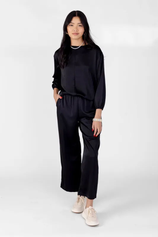 Lila Satin Loose Fit Pants sold by fab'rik