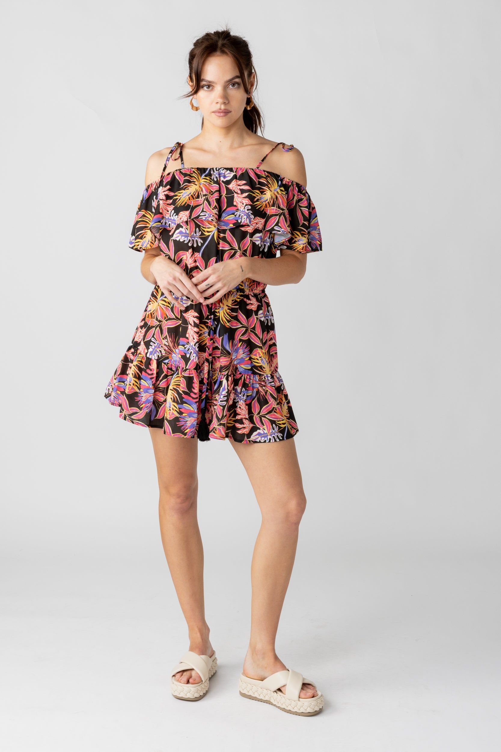 SALE - Cora Printed Ruffle Romper sold by fab'rik