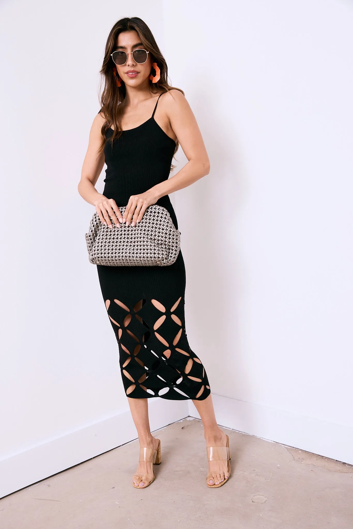 Candice Diamond Cut Out Midi Dress sold by fab'rik