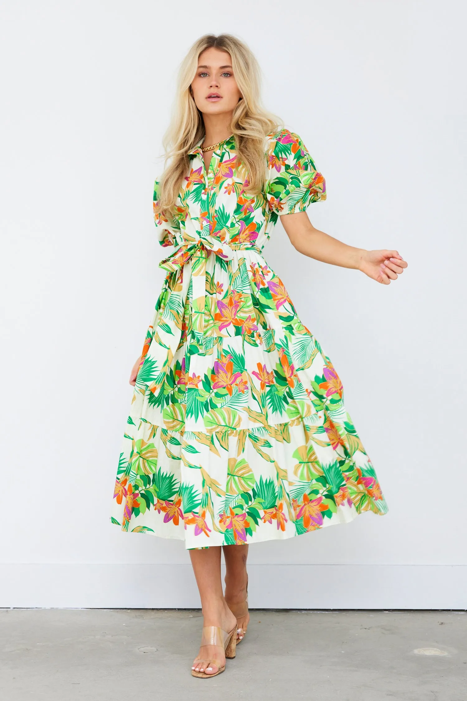 Cohen Floral Button Down Maxi Dress sold by fab'rik