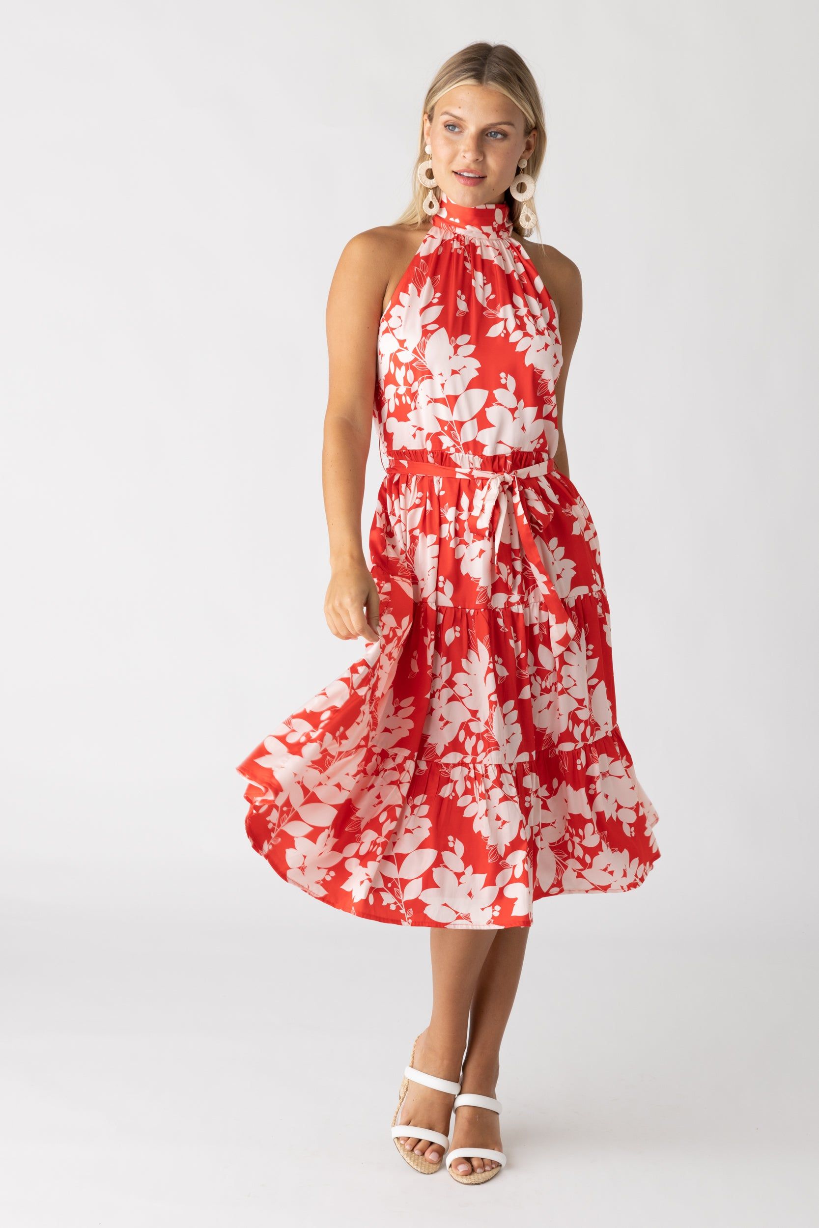 SALE- Sara High Neck Sleeveless Midi Dress sold by fab'rik