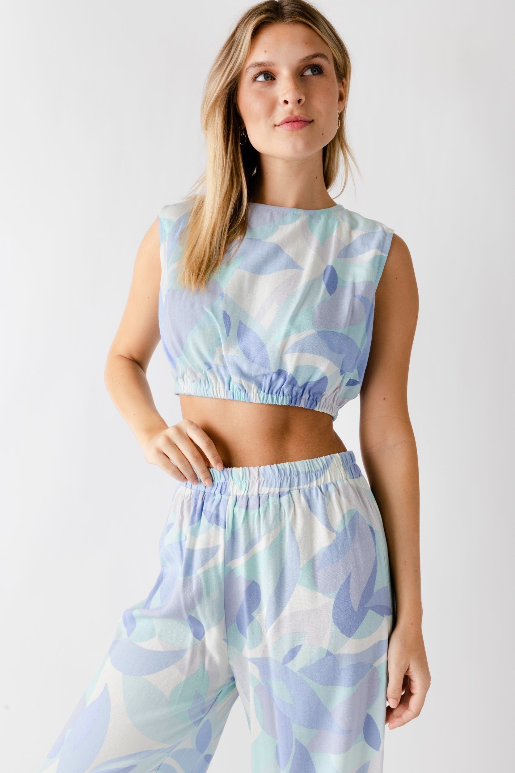 SALE - Lila Printed Sleeveless Tie Top sold by fab'rik
