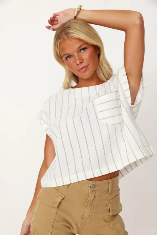 SALE - Lowe Striped Round Neck Top sold by fab'rik
