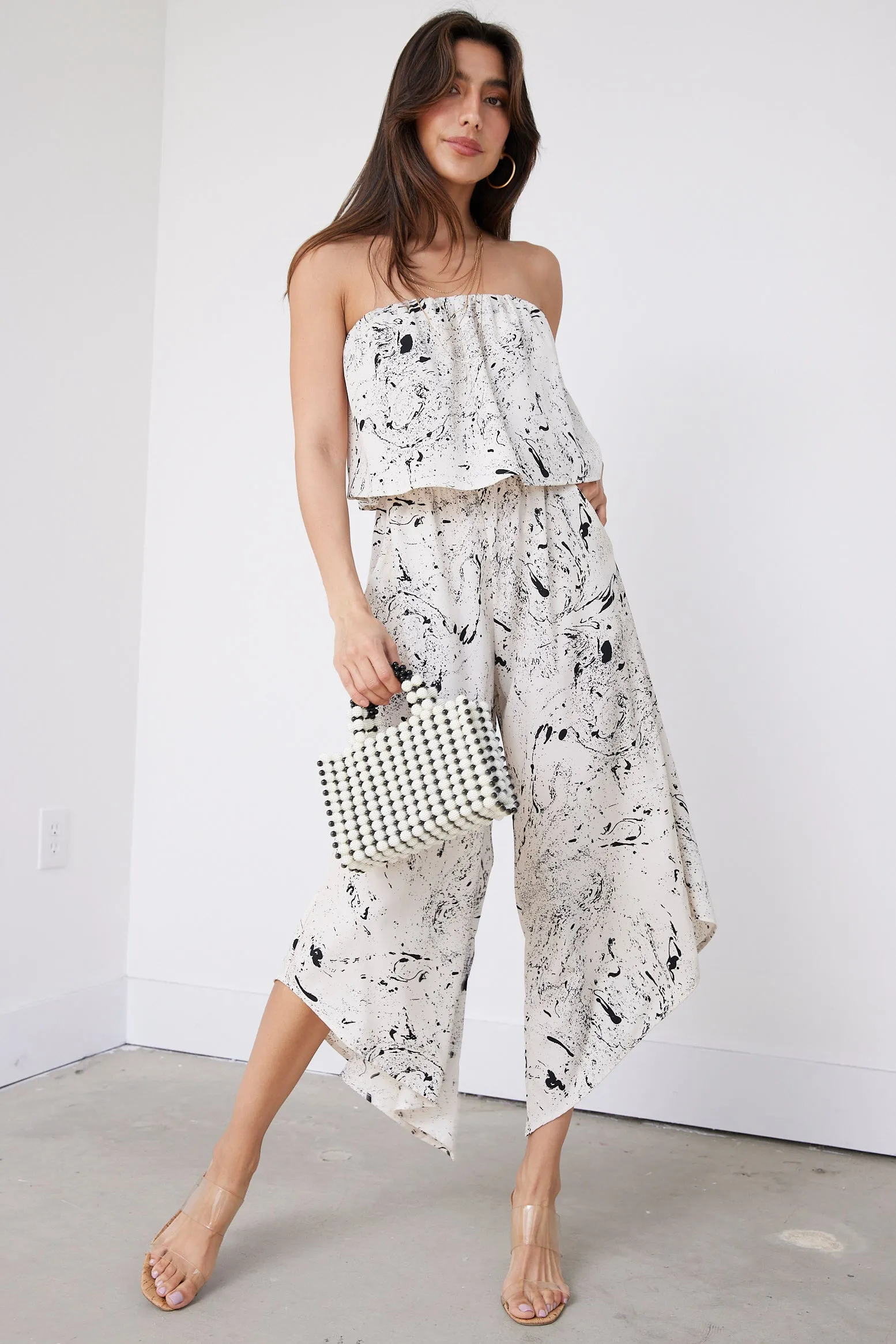 Jennie Printed Strapless Jumpsuit sold by fab'rik product image thumbnail 3