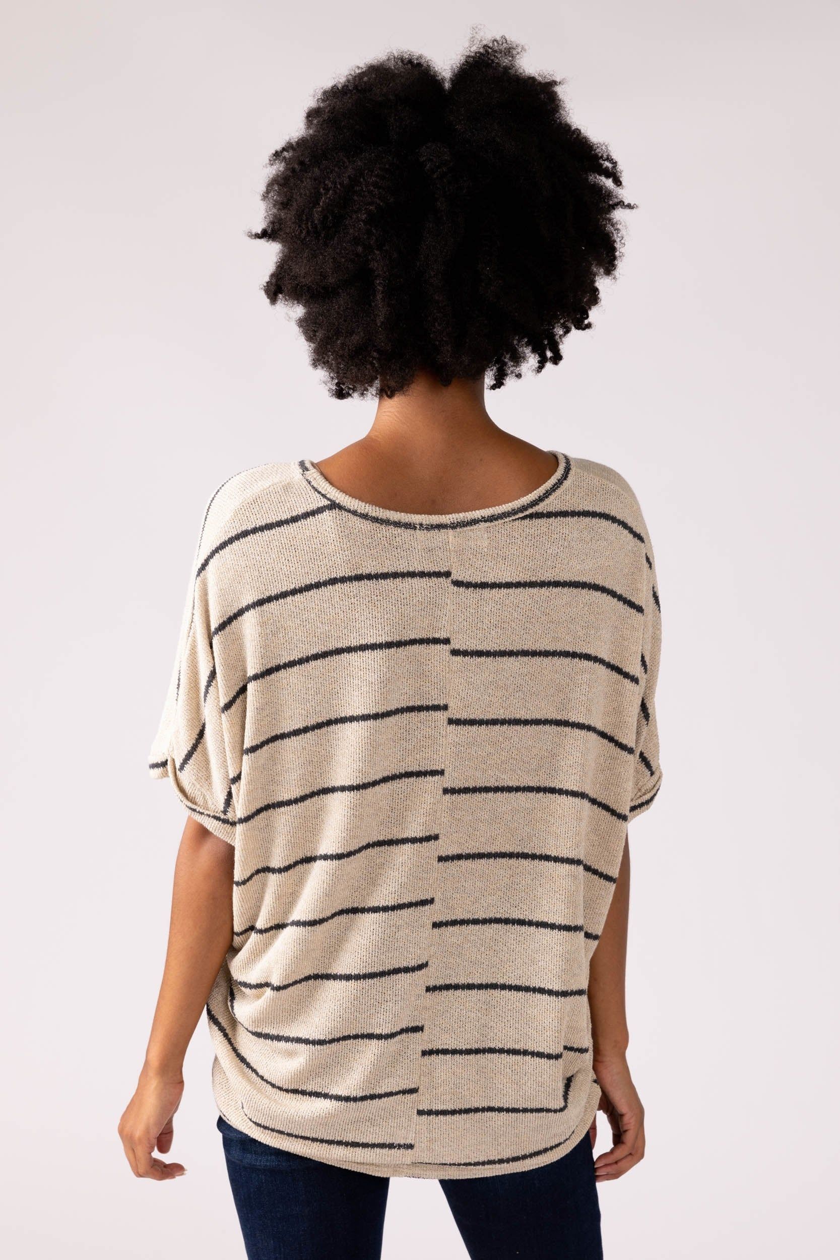 Ellenor Striped Knit Dolman Tee sold by fab'rik product image thumbnail 3