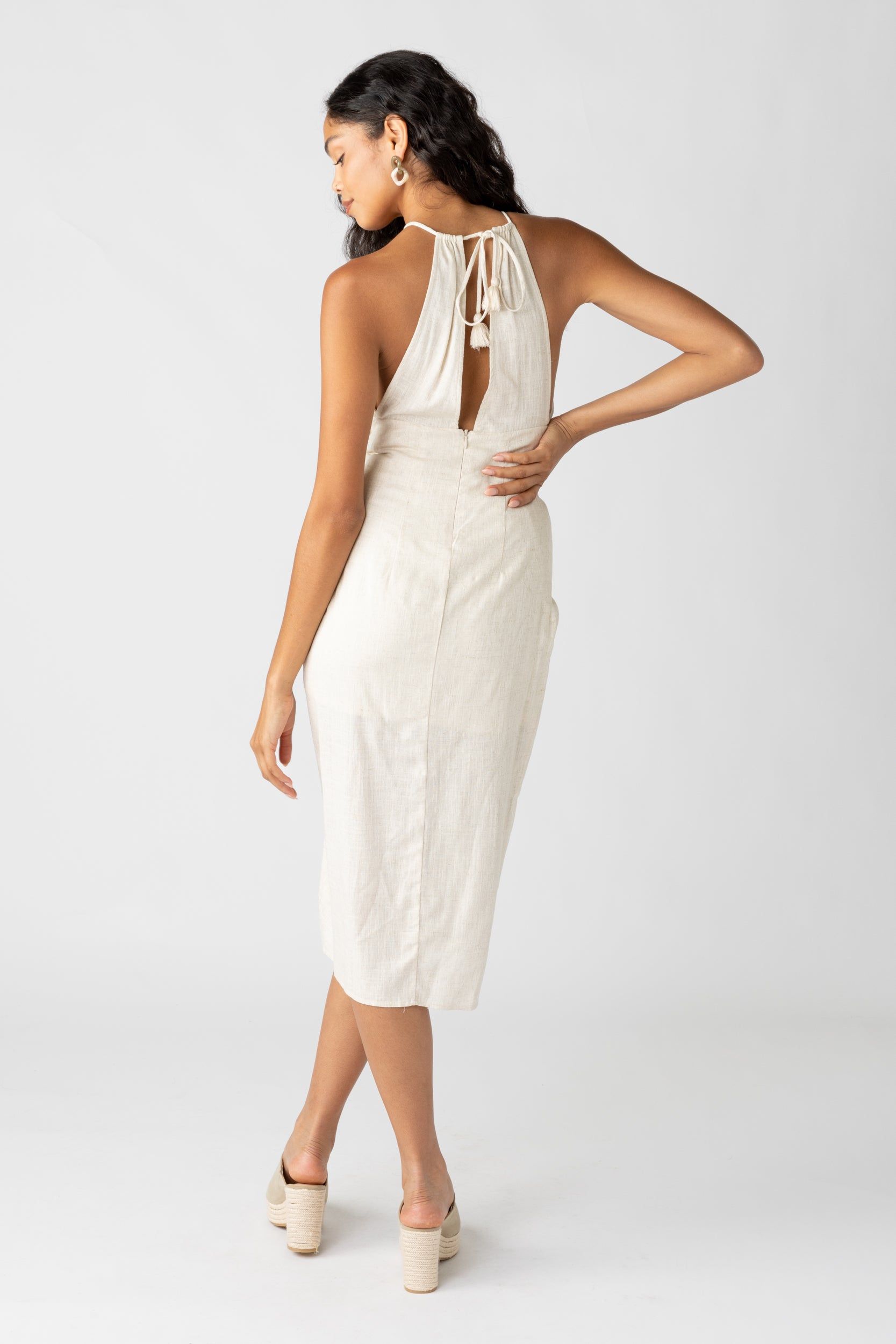 SALE - Hope Tie Waist Linen Midi Dress sold by fab'rik product image thumbnail 4