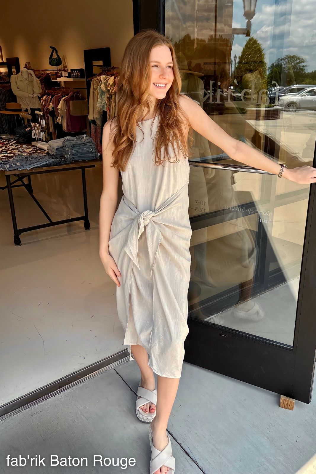 SALE - Hope Tie Waist Linen Midi Dress sold by fab'rik product image thumbnail 2