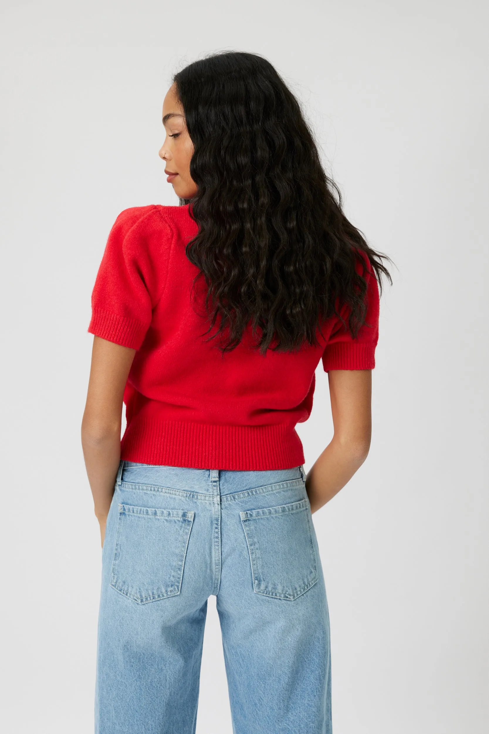 SALE - Miya Heart Button Up Short Sleeve Cardigan sold by fab'rik product image thumbnail 4