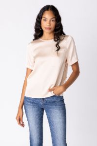 SALE - Jaime Satin Short Sleeve Top sold by fab'rik