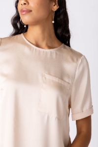 SALE - Jaime Satin Short Sleeve Top sold by fab'rik