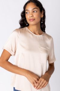 SALE - Jaime Satin Short Sleeve Top sold by fab'rik
