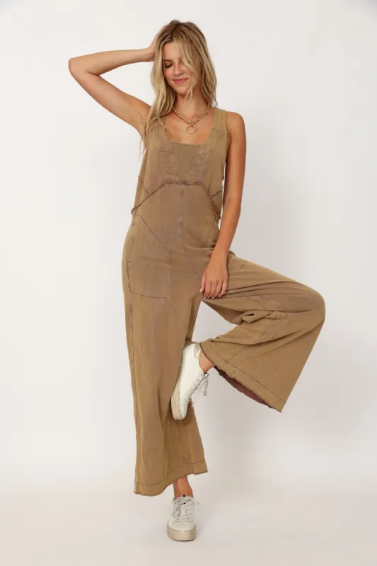 Wiley Mineral Wash Wide Leg Jumpsuit sold by fab'rik