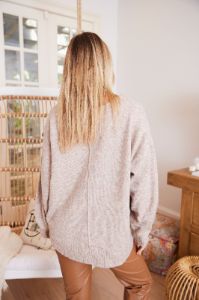 SALE - June Seamed V Neck Sweater sold by fab'rik