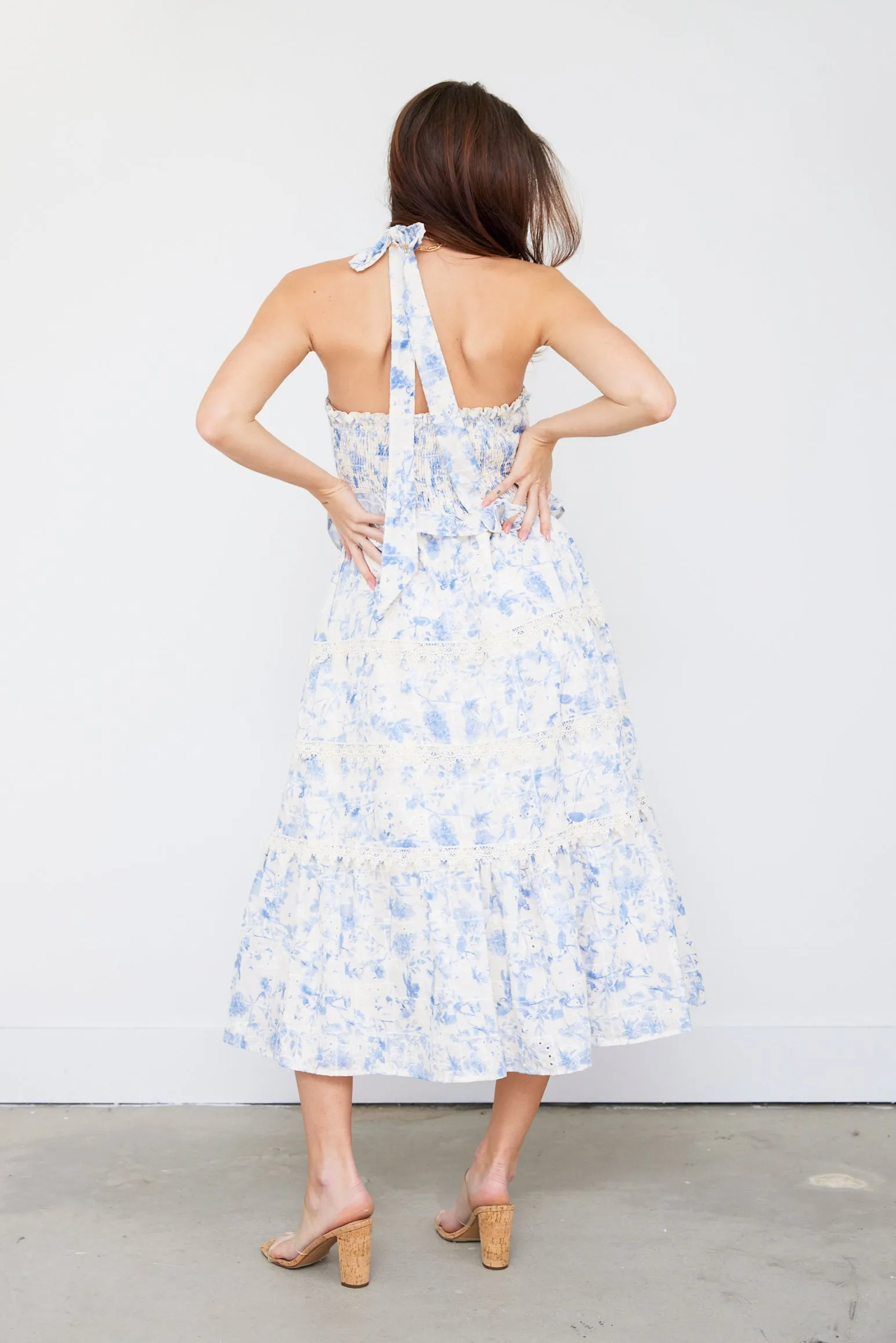 SALE - Evelyn Smocked Detail Halter Midi Dress sold by fab'rik product image thumbnail 2