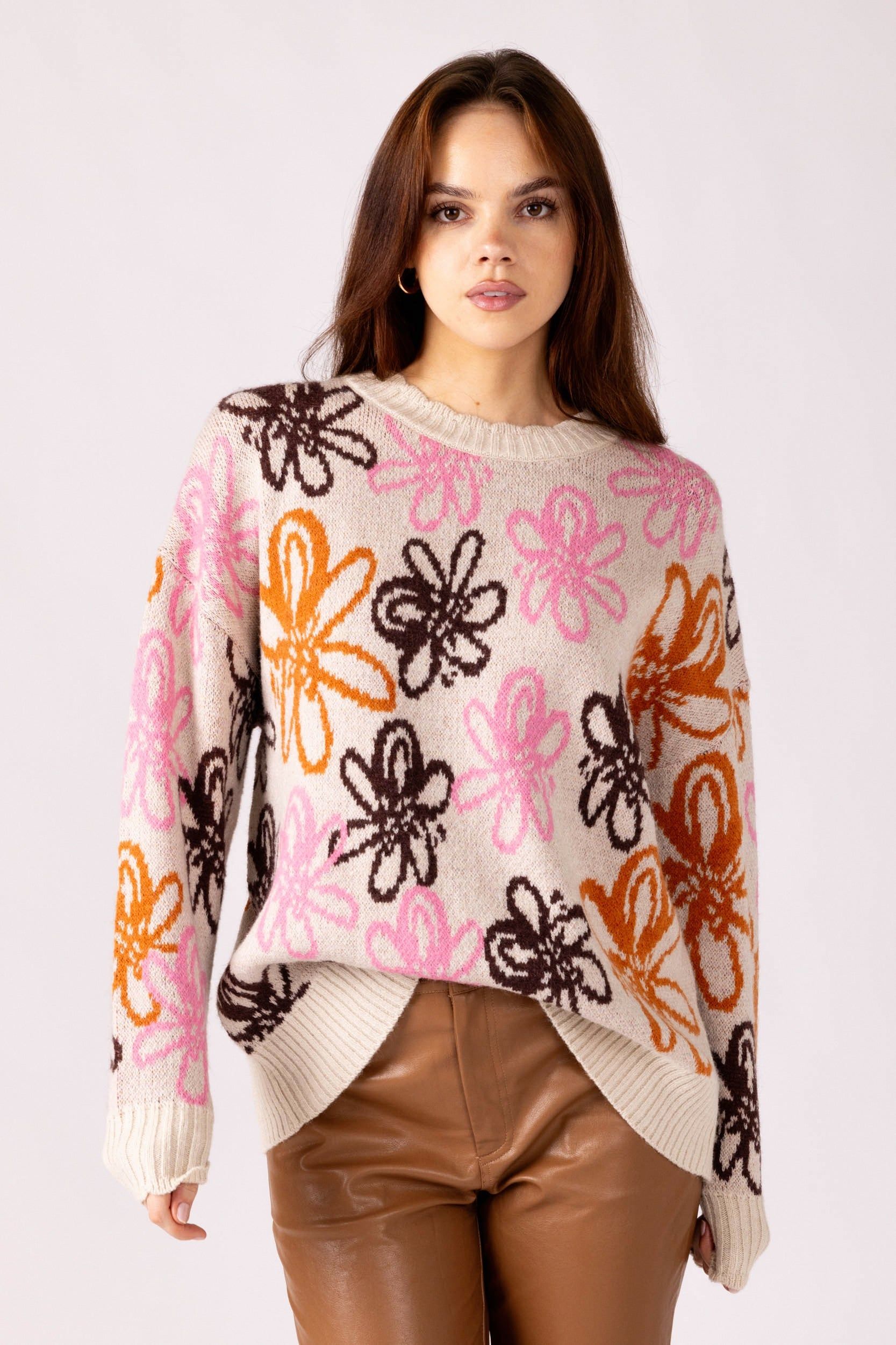 SALE - Devyn Floral Pattern Sweater sold by fab'rik