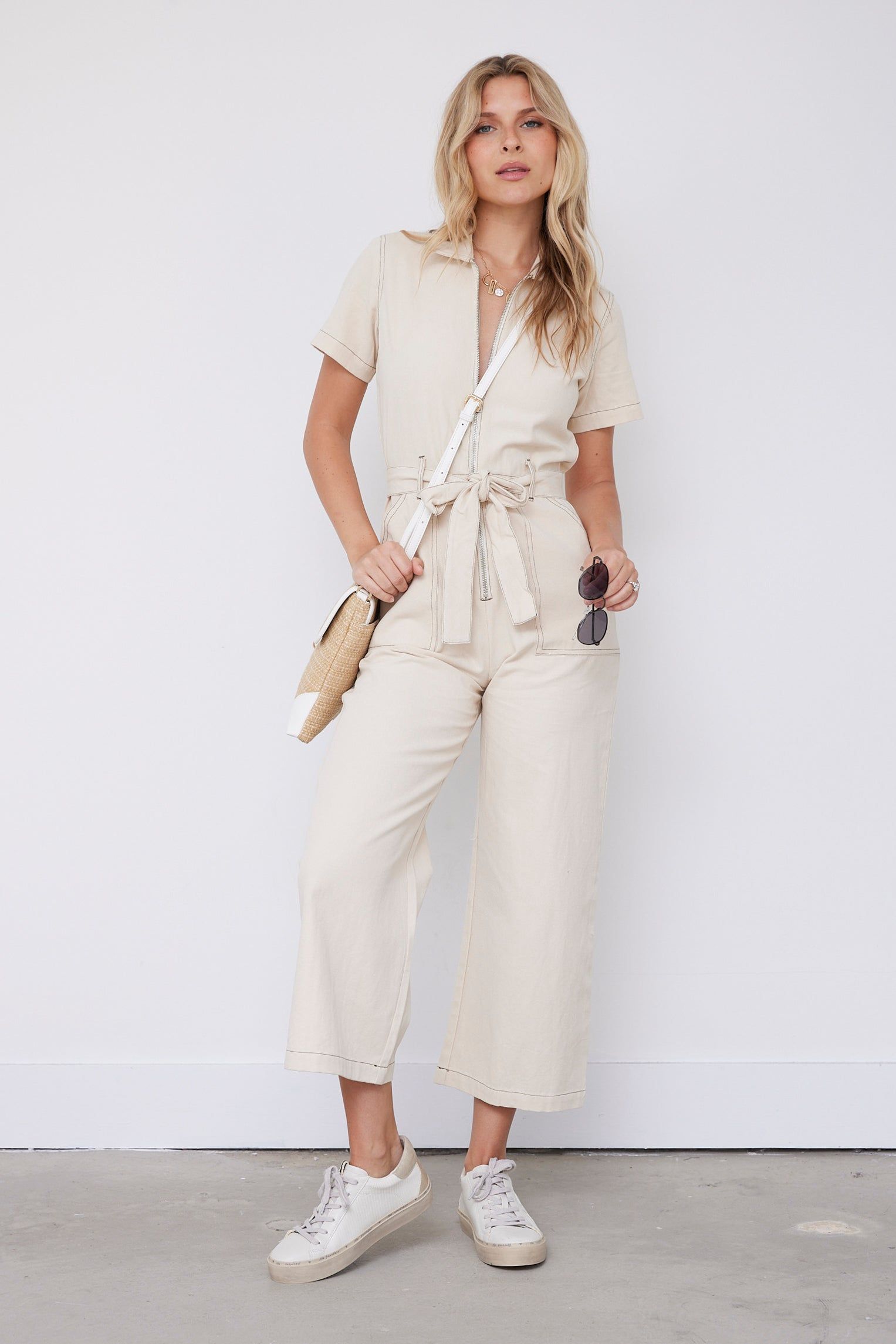 Poppy Zipper Front Jumpsuit sold by fab'rik