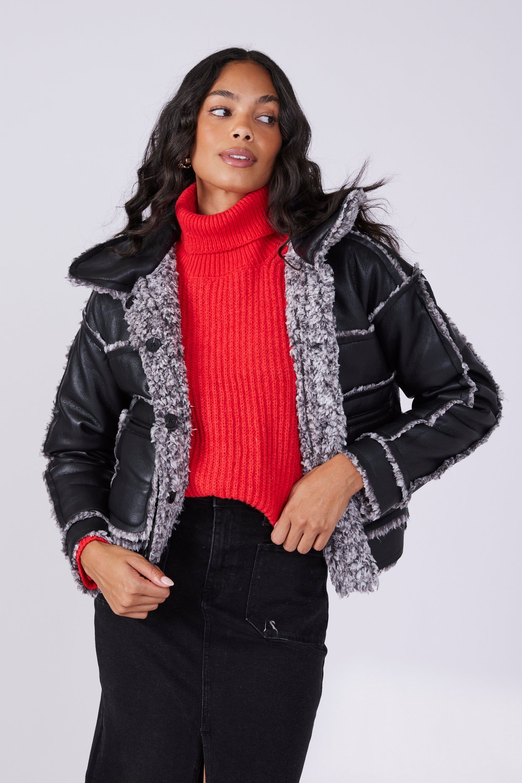 SALE - Julia Reversible Sherpa Lined Jacket sold by fab'rik