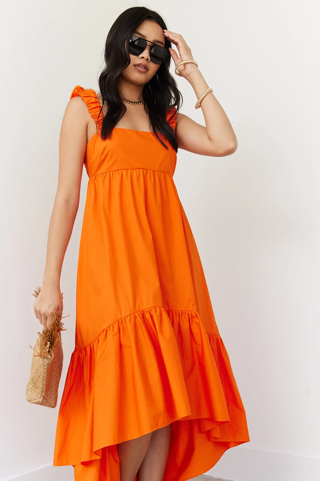 SALE - Miles Gathered Strap Midi Dress sold by fab'rik