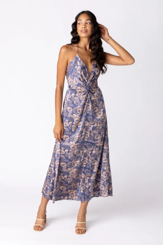 SALE - Louise Floral Satin Maxi Dress sold by fab'rik