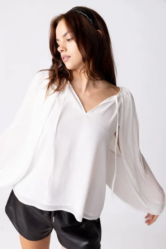 SALE - Rae Pleated Sleeve Blouse sold by fab'rik