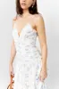 Kendra Ruched Bodice Floral Midi Dress sold by fab'rik