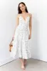 Kendra Ruched Bodice Floral Midi Dress sold by fab'rik