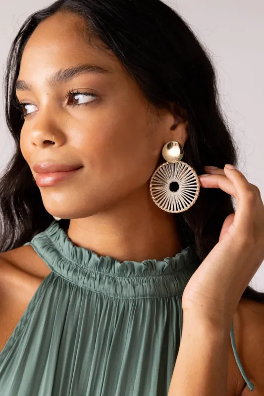 Abby Raffia Dangle Earrings sold by fab'rik