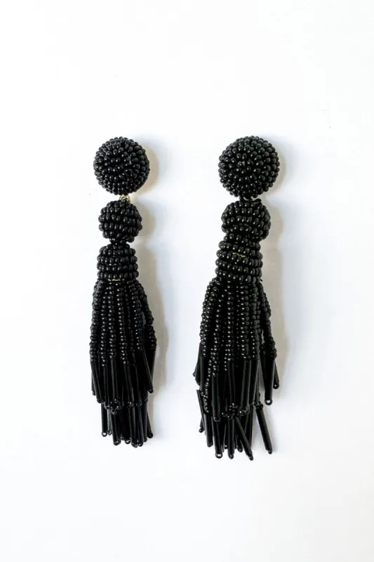 SALE - Brianna Beaded Tassel Earrings sold by fab'rik
