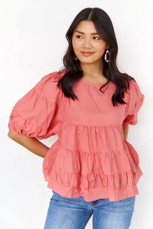 Sophie Tiered Babydoll Blouse sold by fab'rik