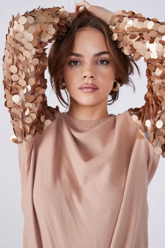SALE - Luna Sequin Sleeve Sweater sold by fab'rik