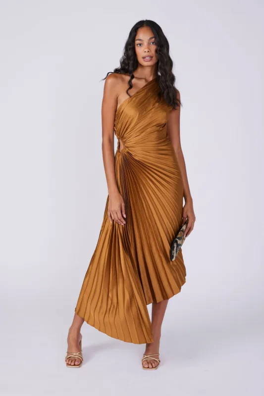 Emma Pleated Midi Dress sold by fab'rik