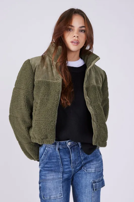 Florence Sherpa Bomber Jacket sold by fab'rik