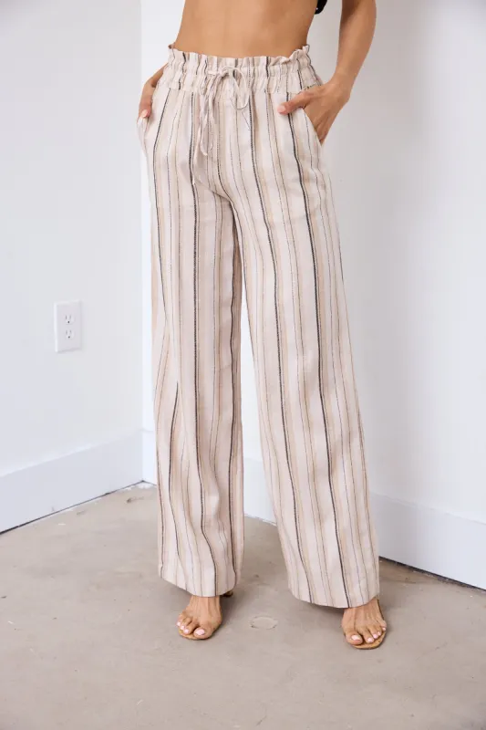 Perez Striped Linen Pants sold by fab'rik