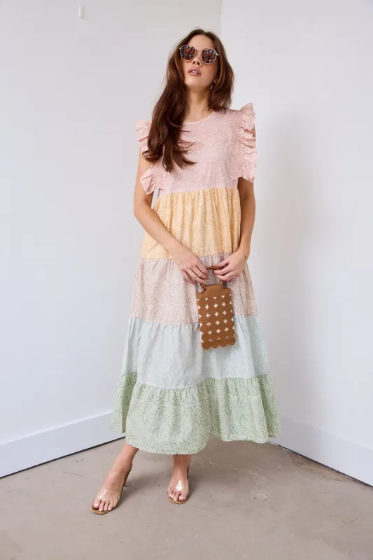 Dallas Ruffle Sleeve Midi Dress sold by fab'rik