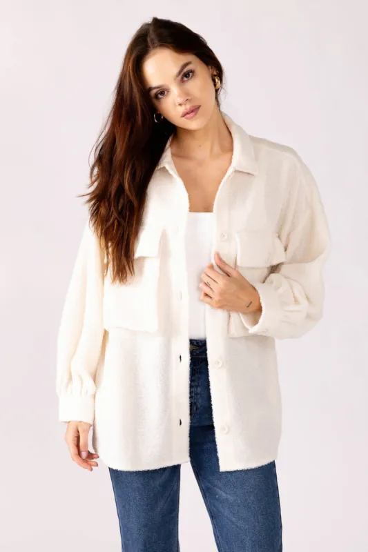 Mimi Textured Shacket sold by fab'rik