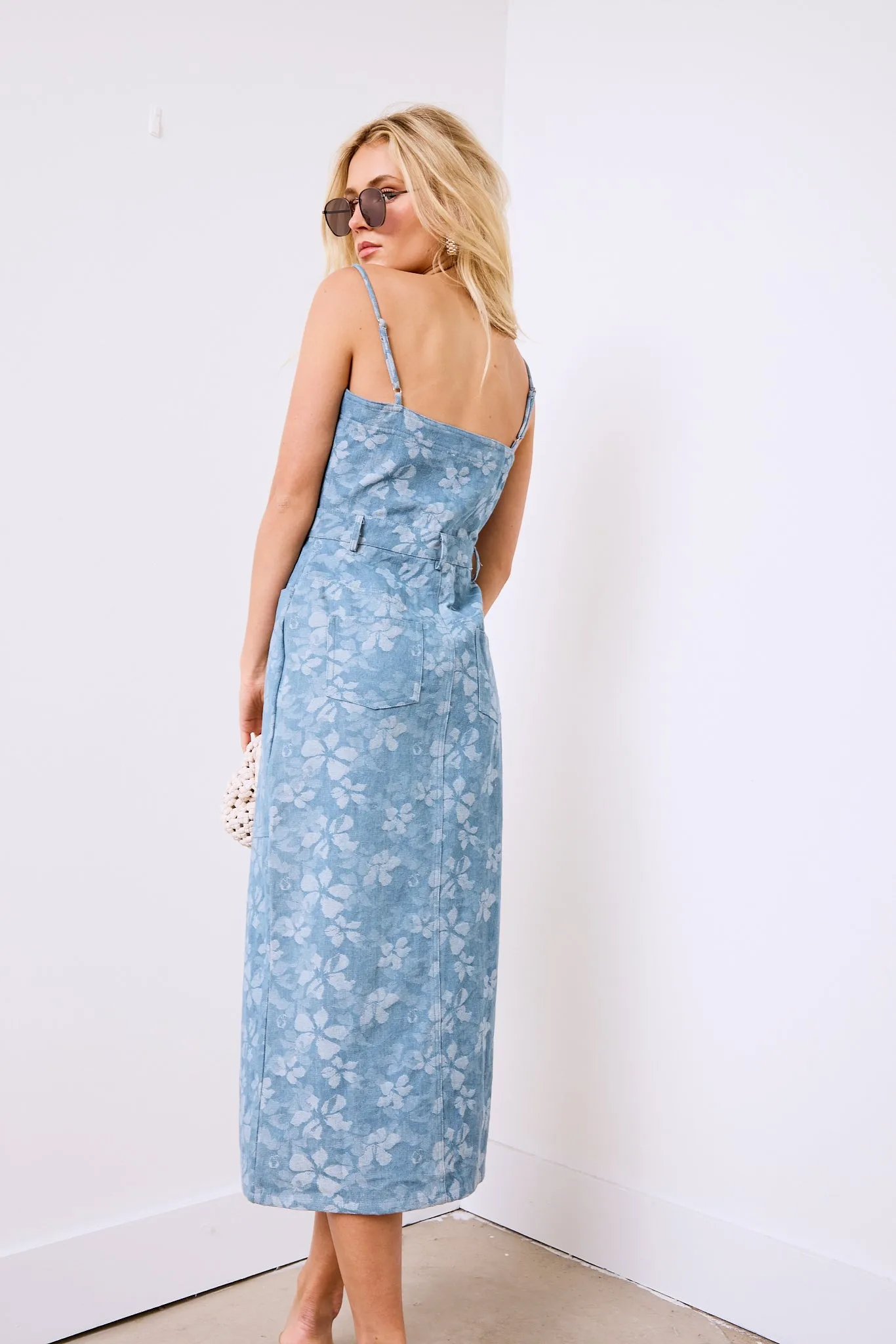 SALE - Jaydon Denim Floral Midi Dress sold by fab'rik product image thumbnail 3