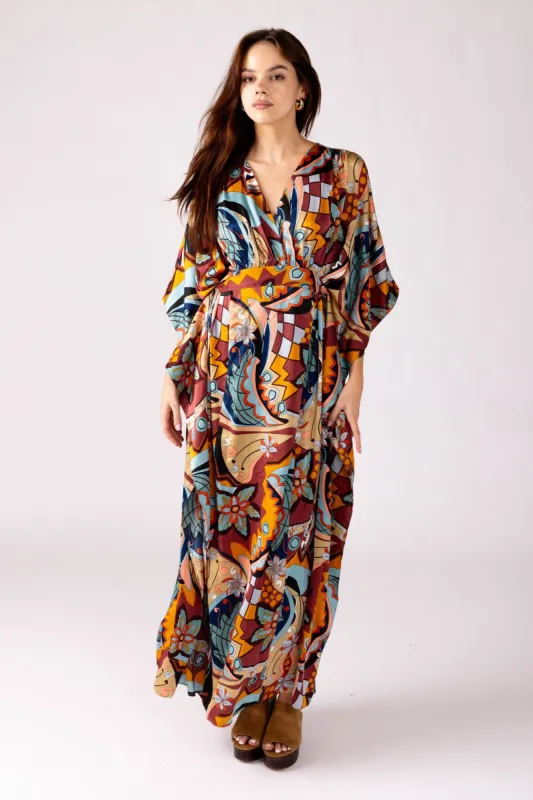 SALE - Phoebe Kimono Sleeve Maxi Dress sold by fab'rik