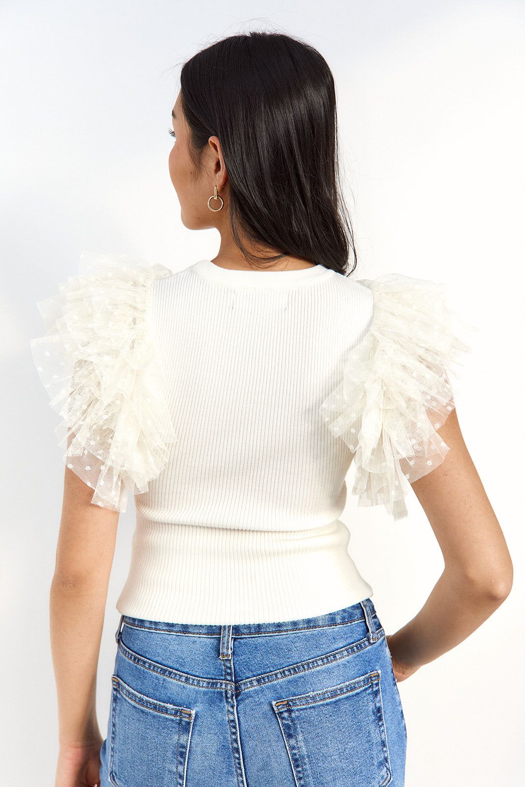 SALE - Ireland Tulle Sleeve Top sold by fab'rik product image thumbnail 3