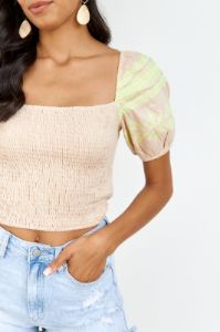 SALE - Molly Embroidered Detail Smocked Blouse sold by fab'rik