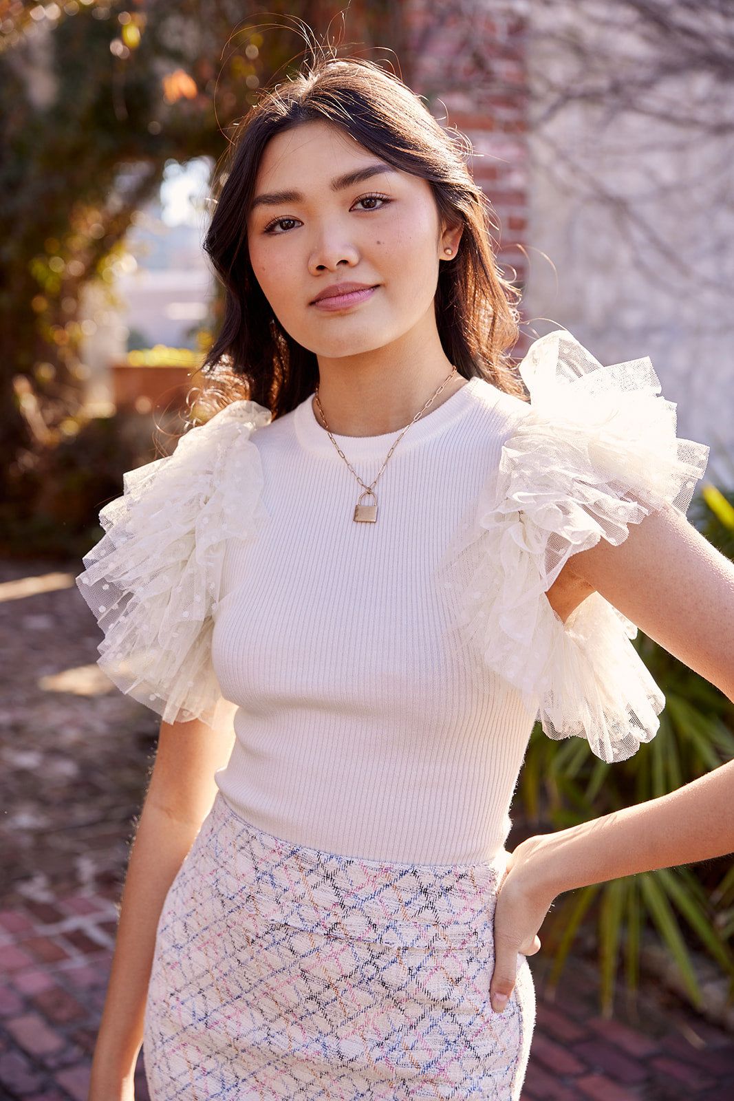 SALE - Ireland Tulle Sleeve Top sold by fab'rik product image thumbnail 4